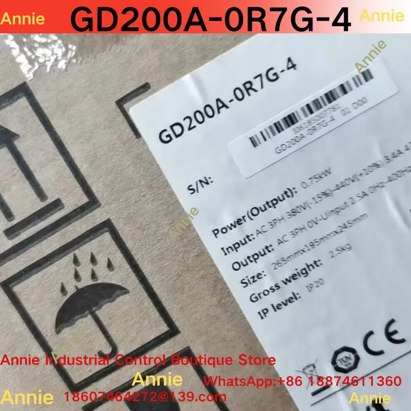 

Оригинальный частотный преобразователь GD200A-0R7G-4, мощностью 0,75 кВт.