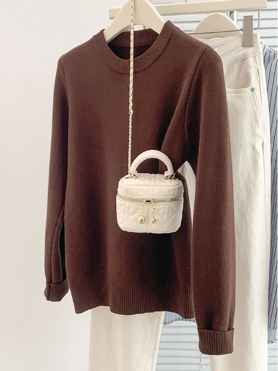   카메레 니트 탑 여성용 긴 소매 슬림 핏 베이스 레이어 패셔너블 이너웨어 가을 겨울 신상