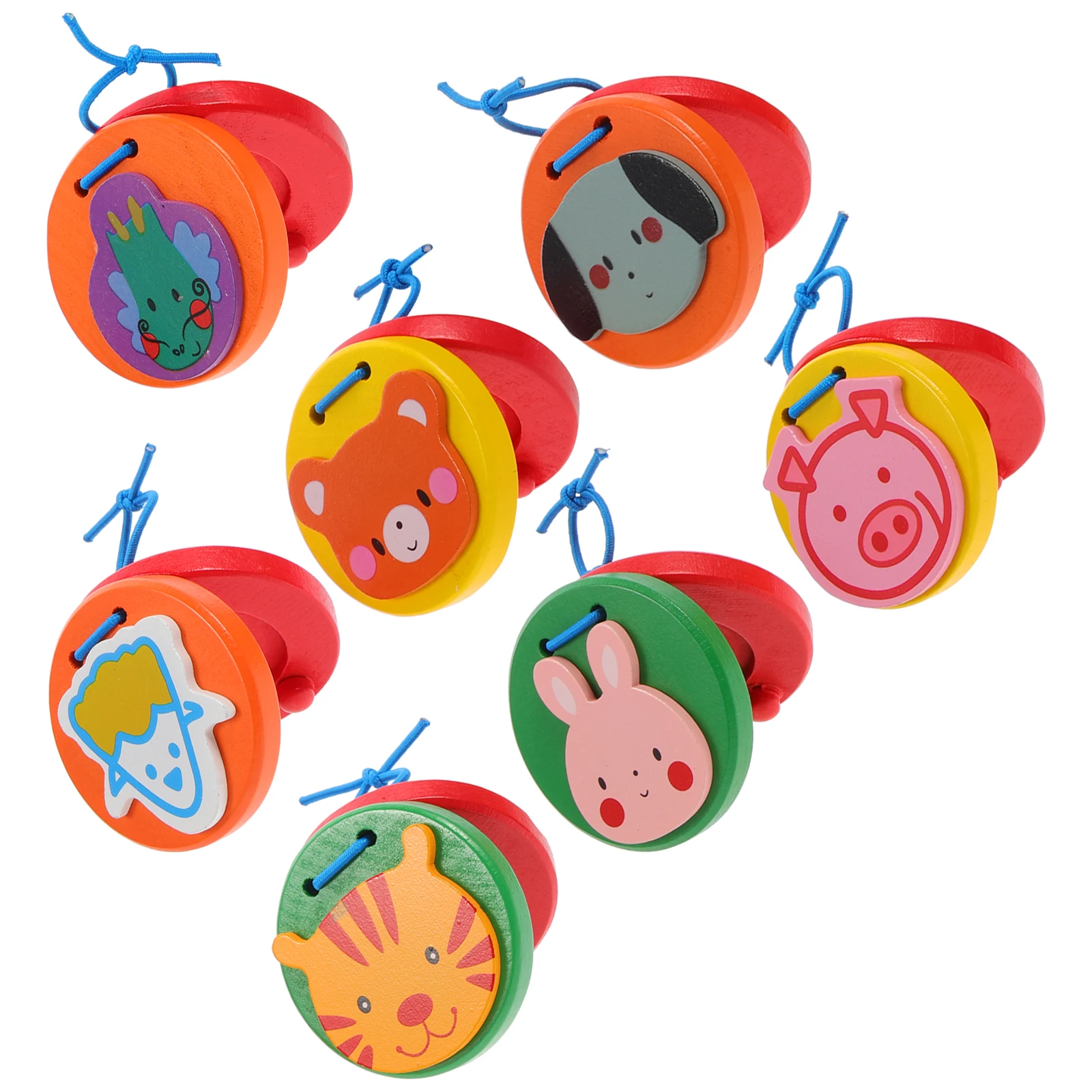 7 個子供のおもちゃ動物カスタネット楽器楽器ミュージカルベビーチャイルド