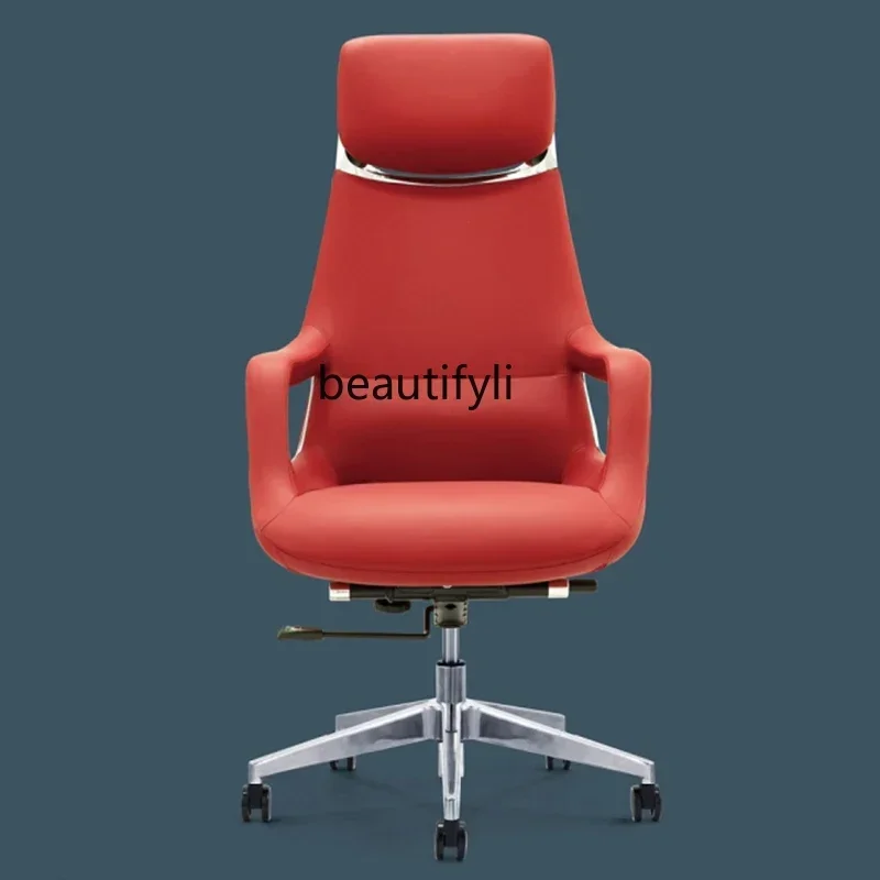 xx1Boss office chair, comfortable ergonomic computer, office chair, orange-red designer style, high sense