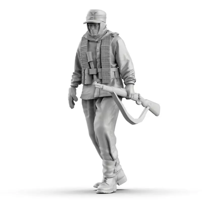 1/72 Żołnierz niemiecki z II wojny światowej Skala żywiczna Mikro Miniaturowa figurka Biały Model Model drukowany 3D Niezmontowany i niepomalowany