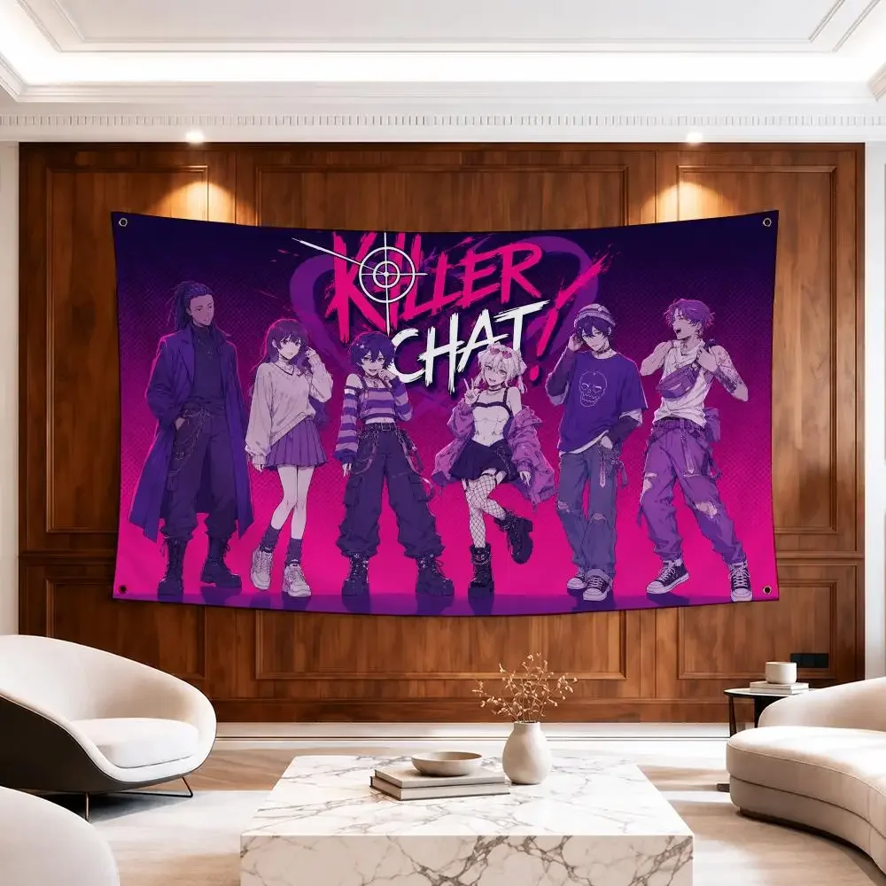 Art Killer Chat Flags Modern Fabric Banner Pennants Apt Living Room Photo Corner Wall Ornament Deco