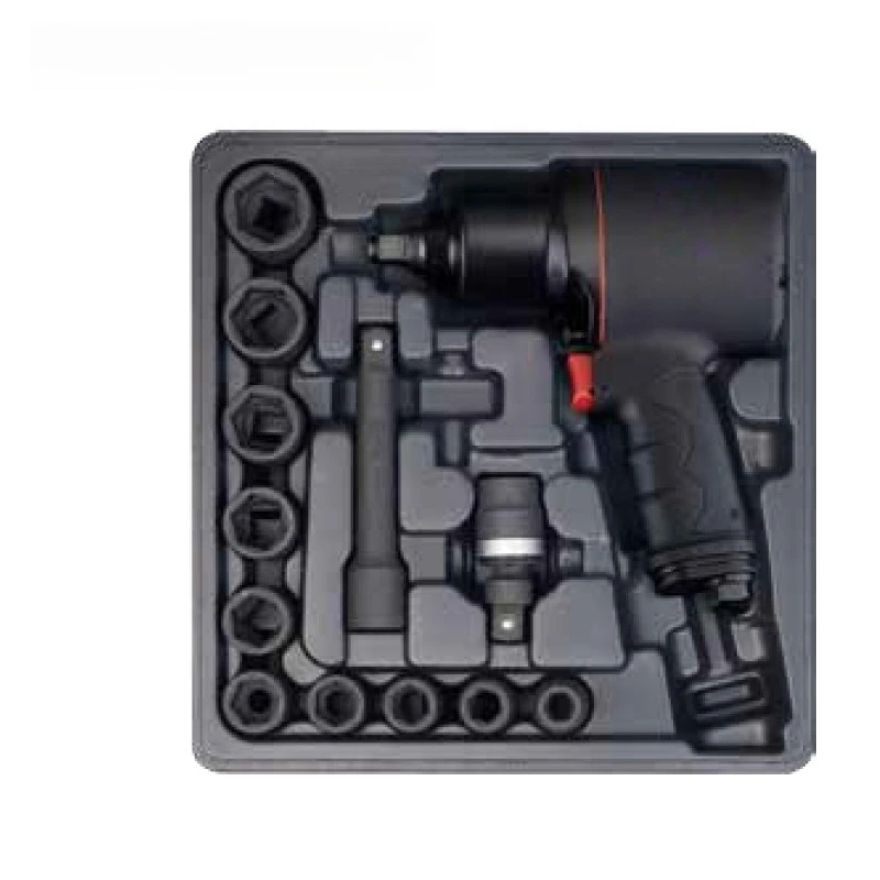 Pneumatic impact wrench, a set of double hammer short shafts and sleeves