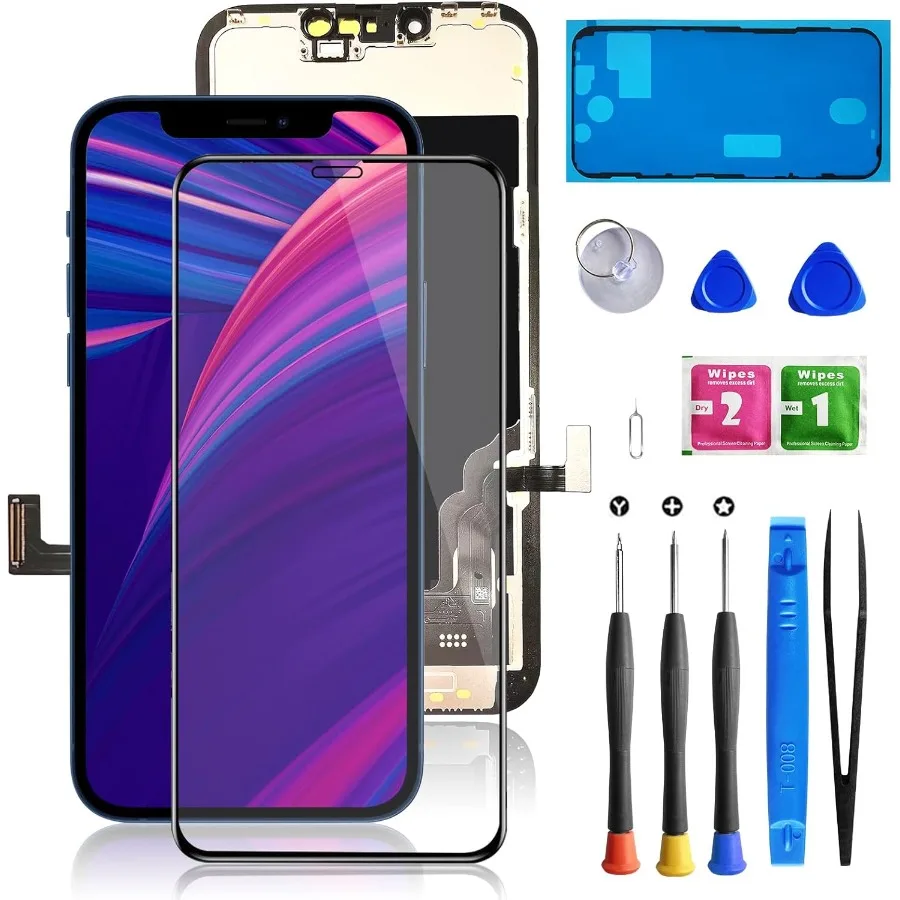 

Замена экрана для iPhone 13, 6,1 дюйма, для A2482A2631 A2635 A2633 A2634, 3D сенсорный ЖК-экран, дигитайзер с инструментами для ремонта + вода