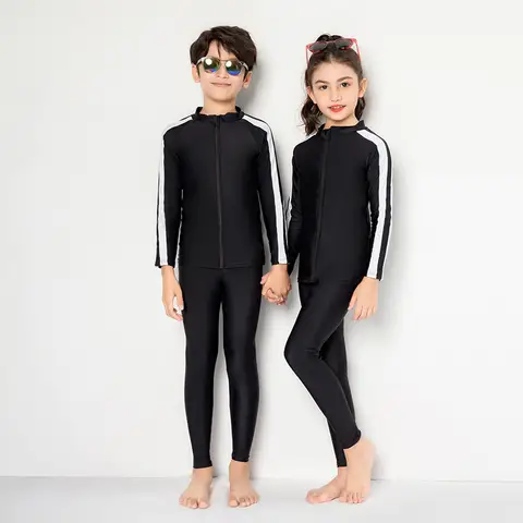 래쉬가드 수영 서핑 하이킹 셔츠, 레깅스, 반바지 수영복, 속건성 세트, 긴팔 수영복, 어린이 및 청소년, 세트당 3 개