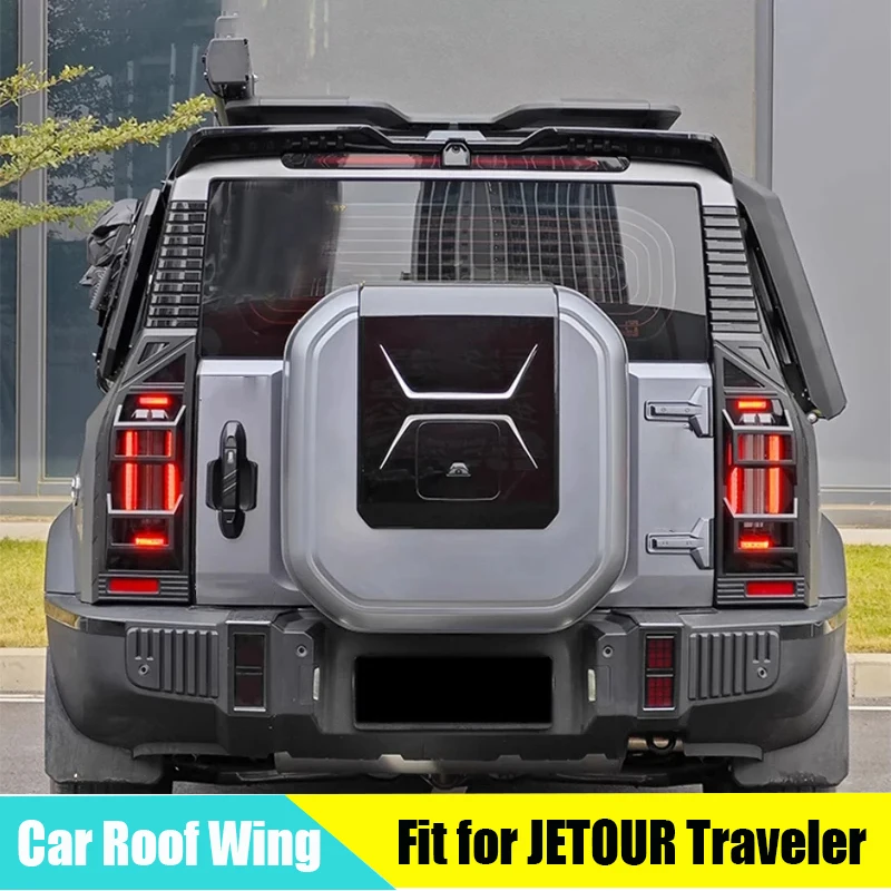 Car Integrated Roof Wing Suitable for JETOUR Traveler T2 2023 Modified Rear Spoiler Fixed Wind Wing Exterior Trim Parts