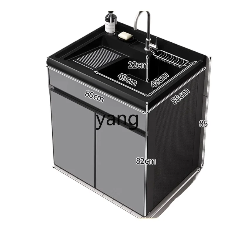 

LH space aluminum laundry cabinet combination balcony laundry pool basin integrated with rubbing board for home use