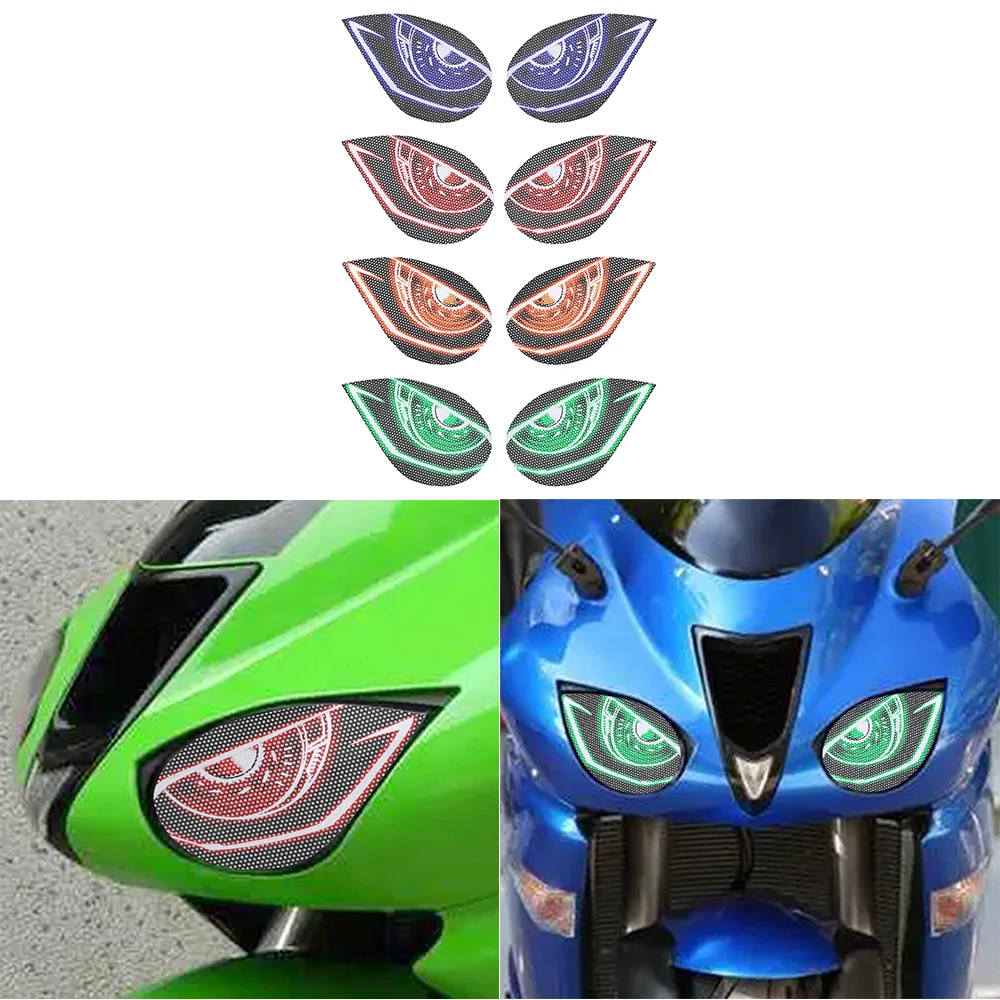 Motorcycle Headlight Sticker Decal Headlamp Lens Protection Decoration For Kawasaki Ninja ZX-6R ZX6R 2007 2008