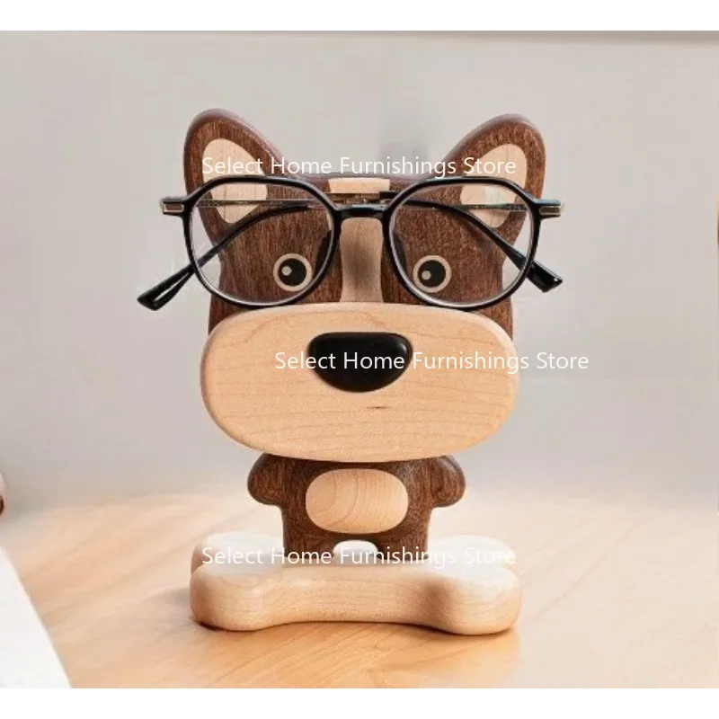 

Suitable for Solid Wood Glasses Storage Rack, Desktop Adjustable Mobile Phone Holder Ornament Cartoon To Give Gifts To Friends