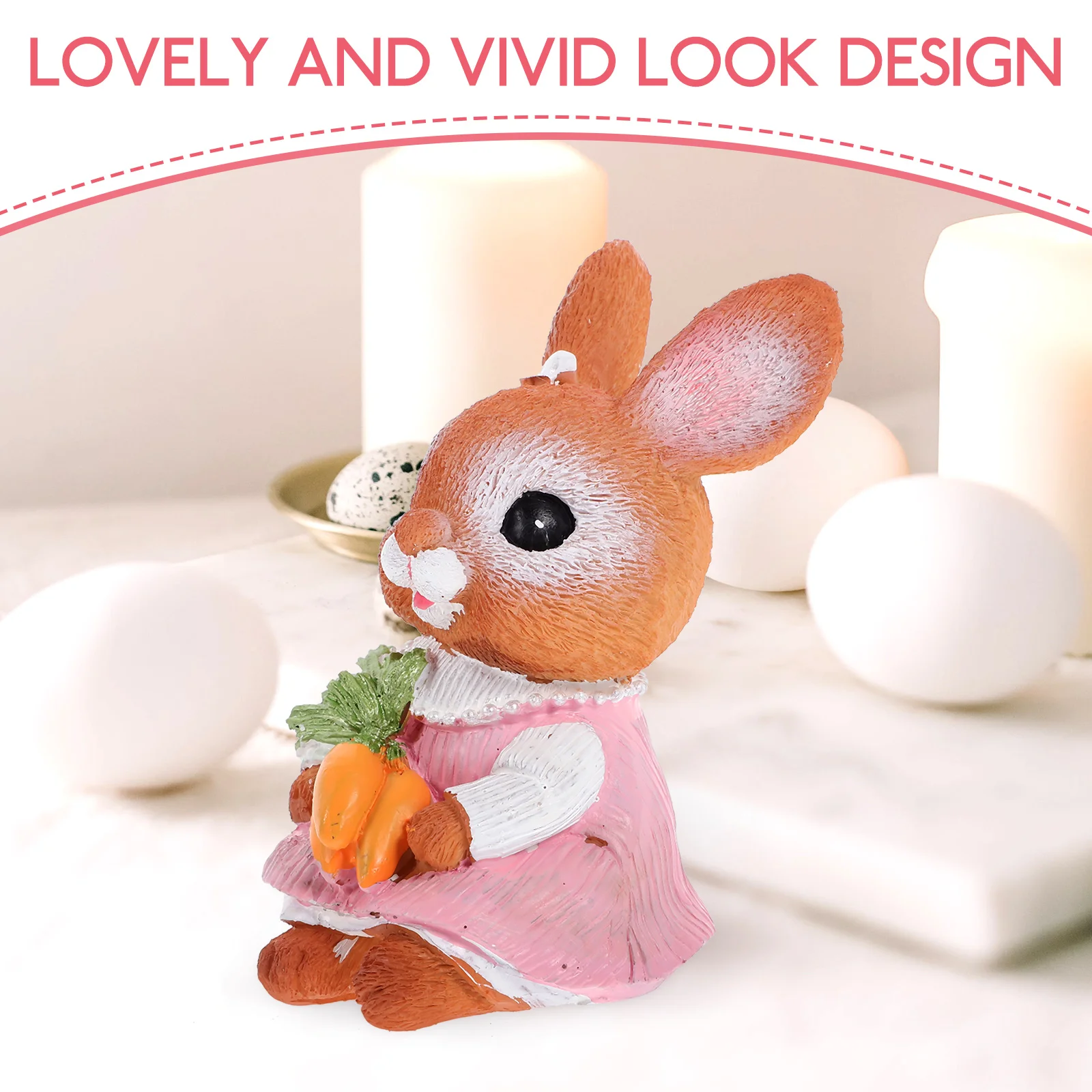 

Resin Rabbit Figurines Decor Diverse Colors Fashionable Design Delicate Bunny Statues Office Decorations Mini L