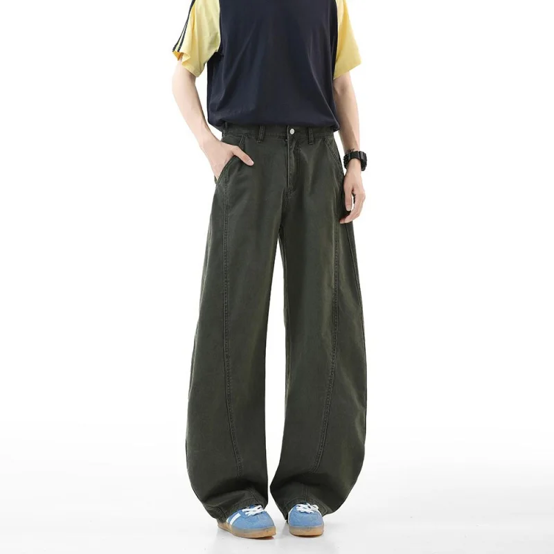 

【Mirrordust】Свободные прямые широкие брюки-карго унисекс, повседневные длинные брюки в американском уличном стиле для мужчин и женщин