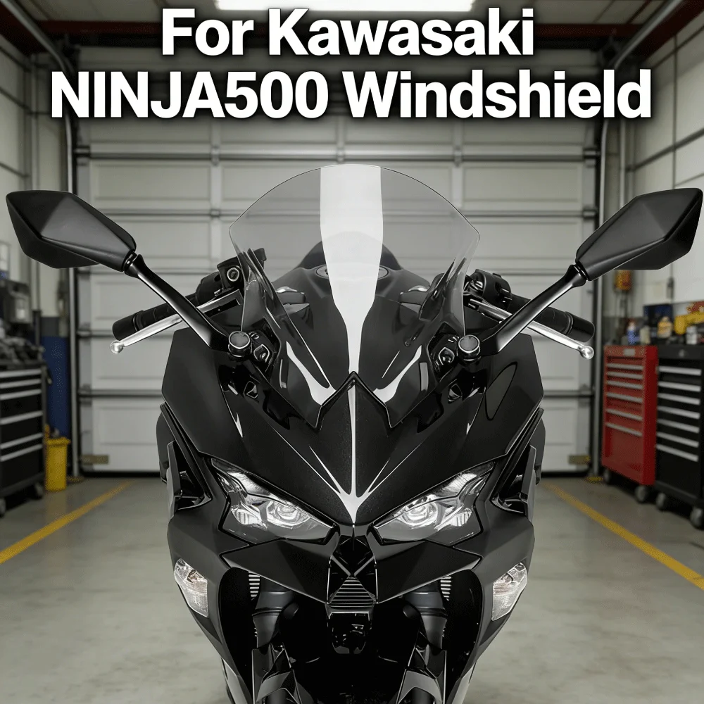 For Kawasaki NINJA500 SE 2024 NINJA500 Double Bubble Windscreen  Windshield Deflector Windscreen Fairing Baffle Cover