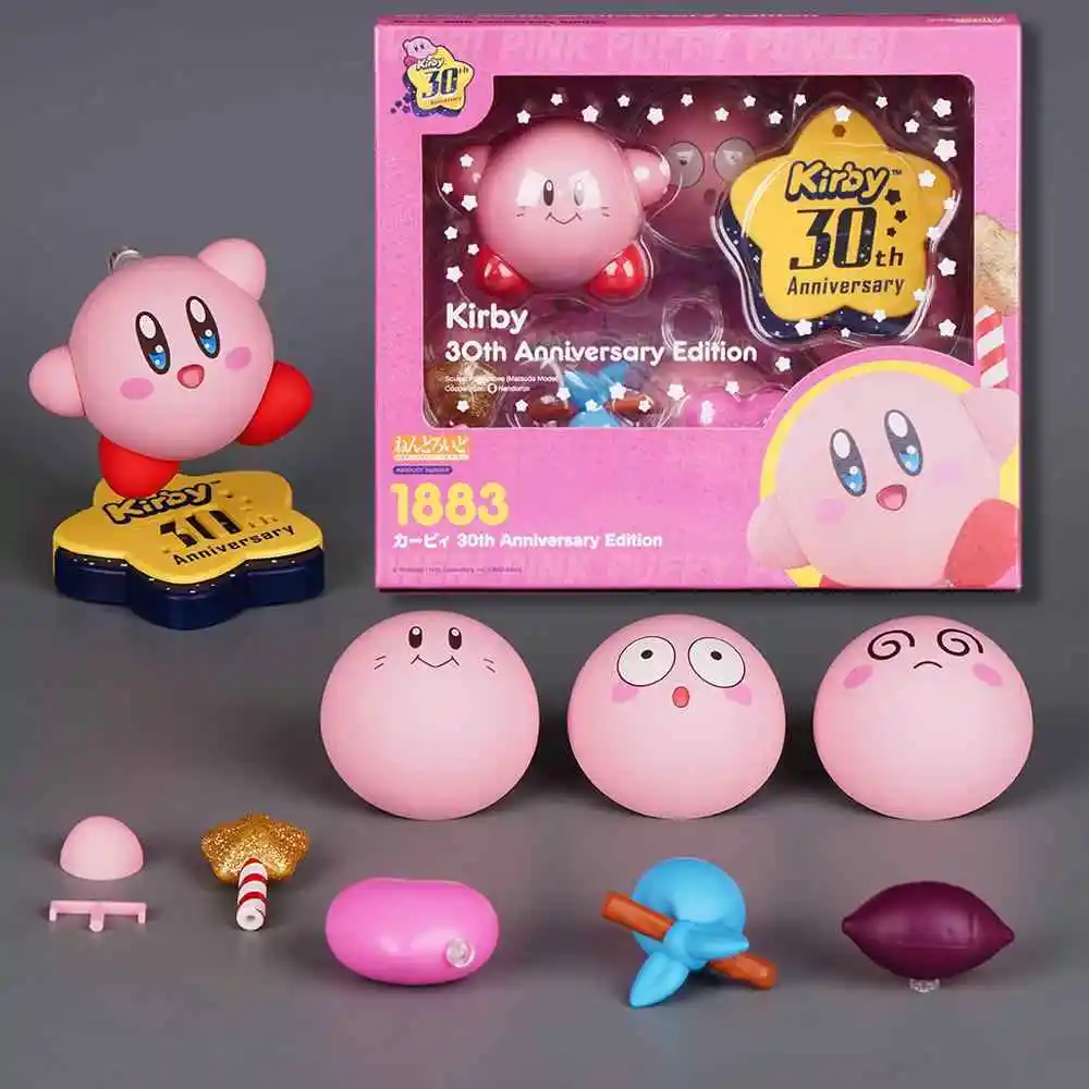 8.5cm Q Version Nendoroid 1883 #Kirby 30th Anniversary Edition Magnetic Movable Multi-Accessory Hand Model Toy Doll Custom Gift