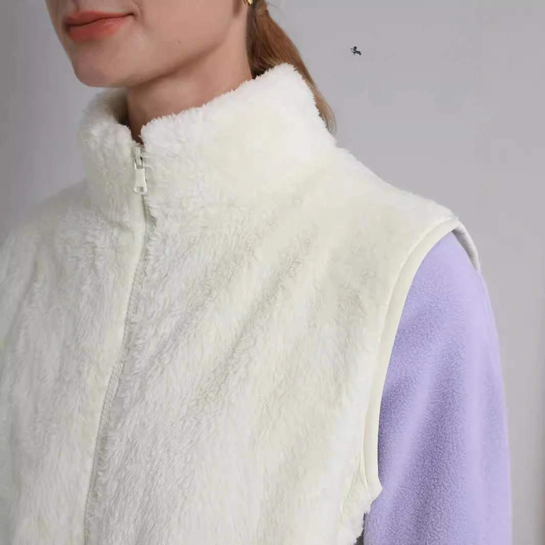 Autumn Winter Women Vest New Coral Fleece Warm Outerwear Women Tank Top Double Sided Velvet Waistcoat Female Sleeveless Jacket