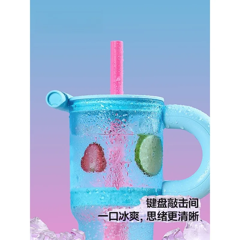 Universe Grocery Store Big Mac Straw Cup Large Capacity High Value Summer Water Cup Girls High Value Big Cup