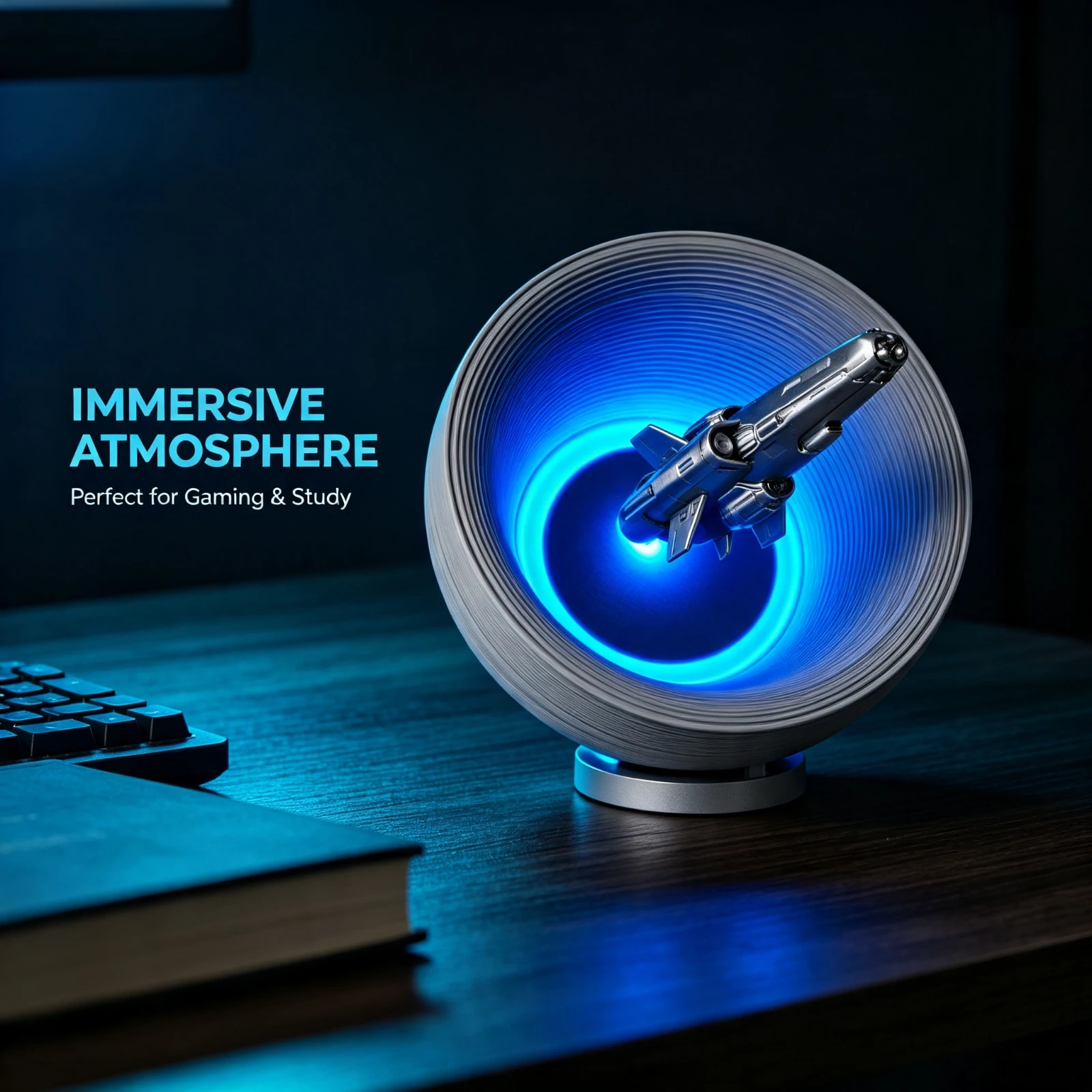3D Printed Space Flight Creation Ornament Black Hole Vortex Lamp RGB Desktop Nightlight Sci‑Fi Decoration Gaming Room Decor