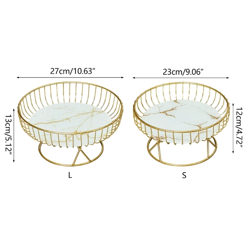 Decoratieve Metalen Draad Fruit-Kom Mand Keuken Woonkamer Kantoor Ronde Lade