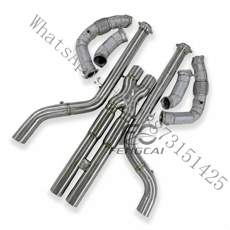 

High-flow Downpipe Exhaust X6M F96 X5M F95 X7M 2023+ Stainless Steel with Insulated Middle Pipe Exhaust Pipe