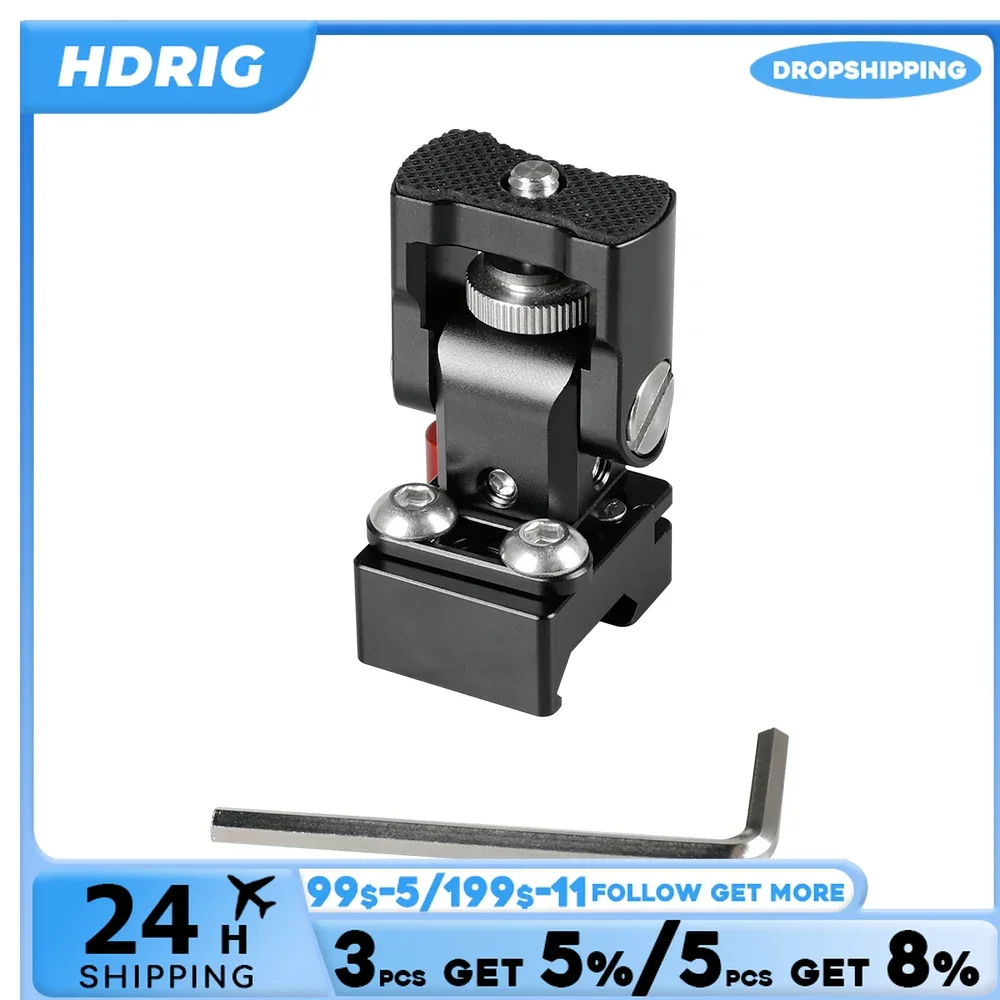 HDRIG Quick Release NATO Clamp with Red Locking Lever Camera Monitor Support Holder With 1/4