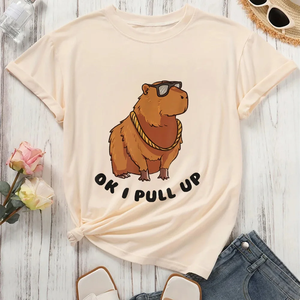 Capybara Kapibara shirt female Breathable kawaii Grunge Trendy top tees Colorful harajuku Y2k Breathable Grunge Comfortable