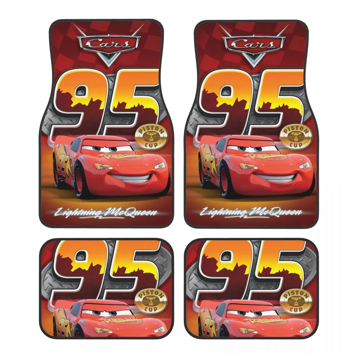 

Автомобильные коврики Lightning Mcqueen Car 95, полный комплект, водонепроницаемый универсальный автомобильный коврик, подходящий для средних грузовиков