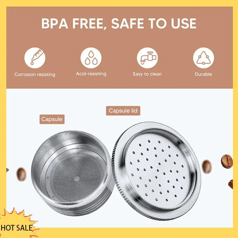 

A66Z 2X Stainless Steel Refillable Espresso Coffee Maker Capsule For Segafredo Machine Reusable Filter Coffee Pods