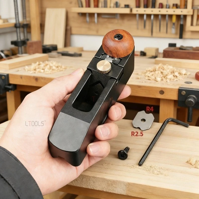 

Woodworking Rounded Edge Trimming Planer Fine Tuning Aluminum Alloy Hand Planer Handmade Wood Chamfering Special Small Planer