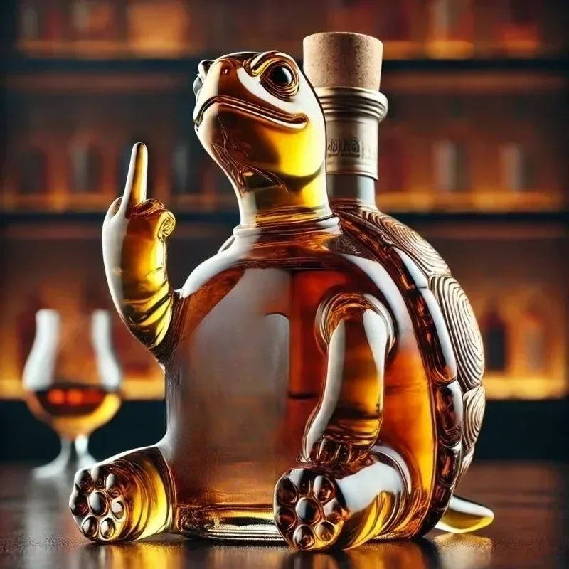 Decantador de Whisky de 10 oz con Forma de Animal (Pato, Tortuga, Perro), Botella de Vidrio, Estatua Divertida para Decoración de Bar, Hogar u Oficina, Regalos