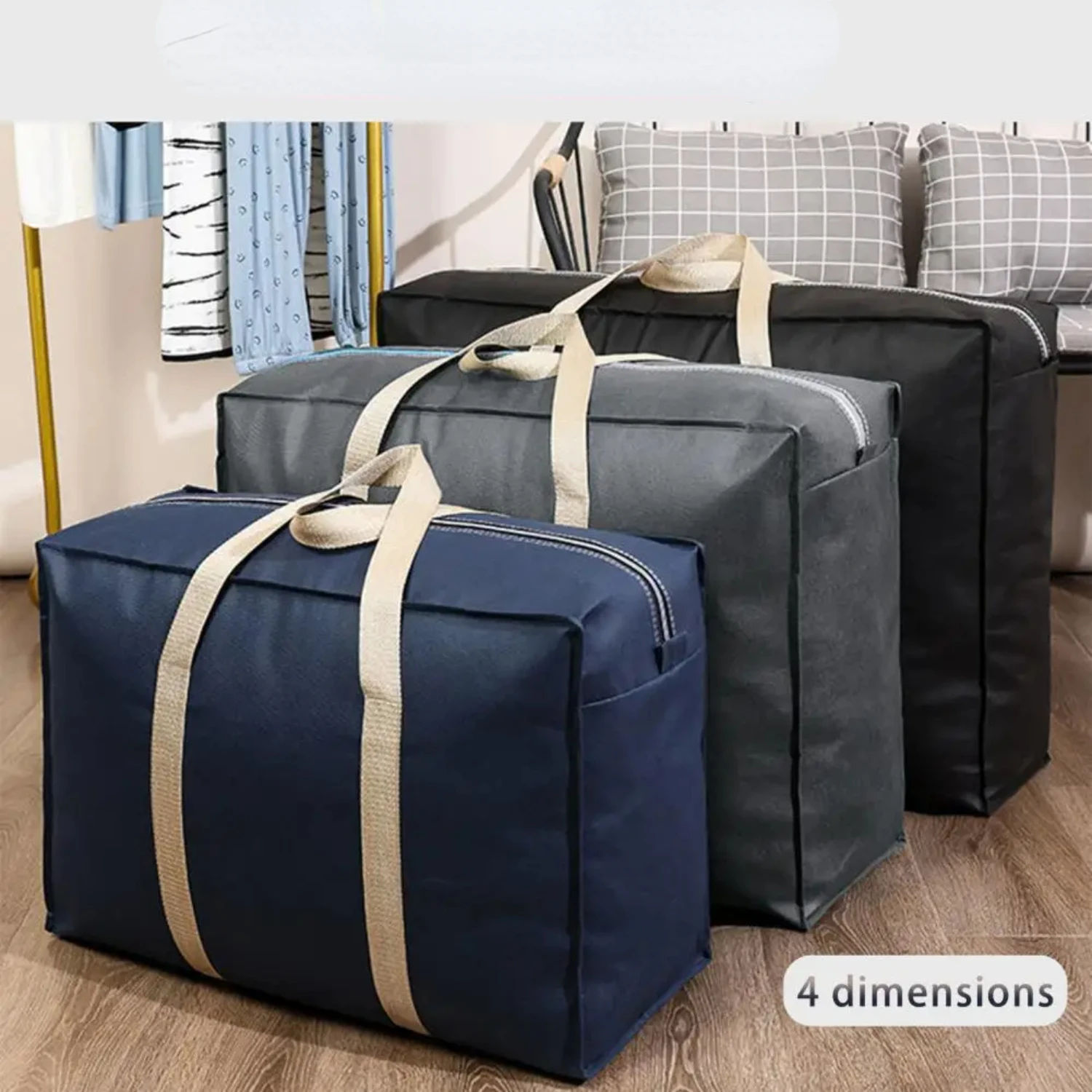 Convenient, Foldable Bedroom Garment Quilt with Wide Handle, Smooth Zipper for Easy Storage and Organization of Clothes