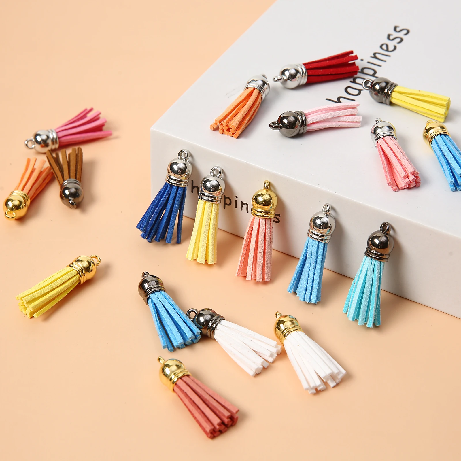 20 Pcs New Fashion Leather Tassel Key Chain Women Cute Tassel KeyChain Bag Accessory   Car Key Ring Fringe Jewelry