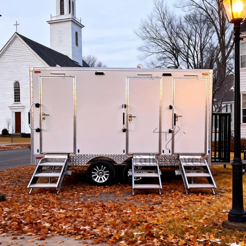 

Контейнерные VIP-прицепы класса люкс для санузлов, многоместные портативные туалетные прицепы, мобильные туалетные прицепы с раковиной