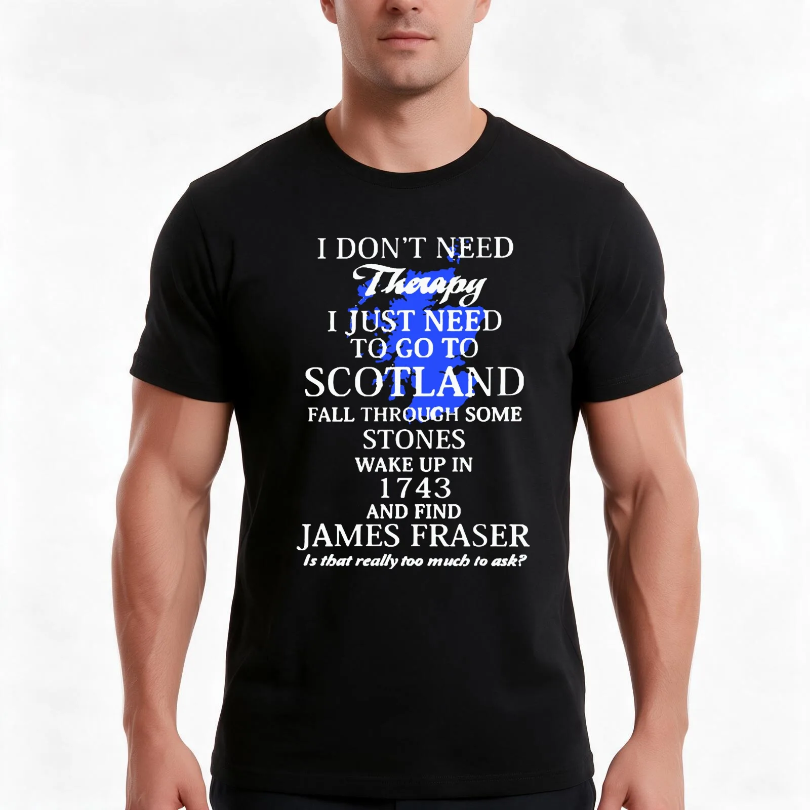 scotland outlander T-Shirt Summer Casual Cotton Tee Oversized Streetwear Tops Vintage Graphic Print Loose Fit Short Sleeve