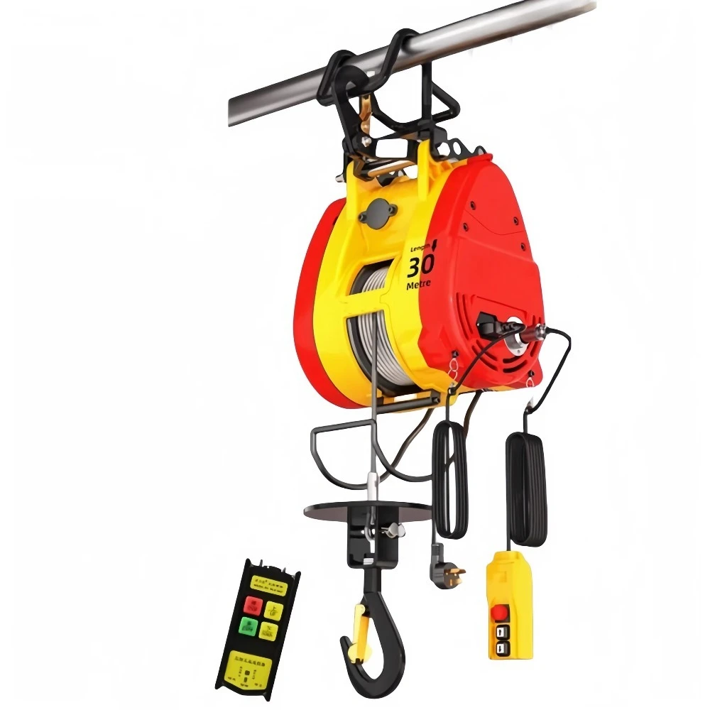 

electric hoist 220V household remote control portable suspension hoist, winch, air conditioning lifting crane 30m