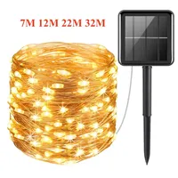 7/12/22/32M LED Solar Lights String Christmas Decoration 2022 for Home Outdoor Xmas Tree Decor New Year Wedding Fairy Garland