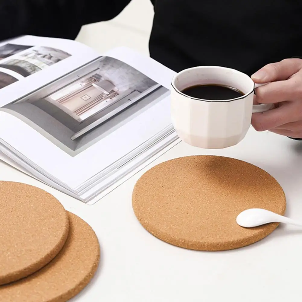 4Pcs Insulation Pad Anti-scalding Anti-slip Cork Pellets Bar Pub Nightclub Wine Drink Coffee Tea Cup Mat for Party Cork Coaster