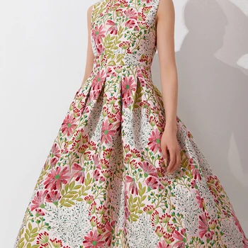 Devchata קיץ אלגנטי נשים מקסי יוקרה שמלה פרחונית שמלת בגד גו...