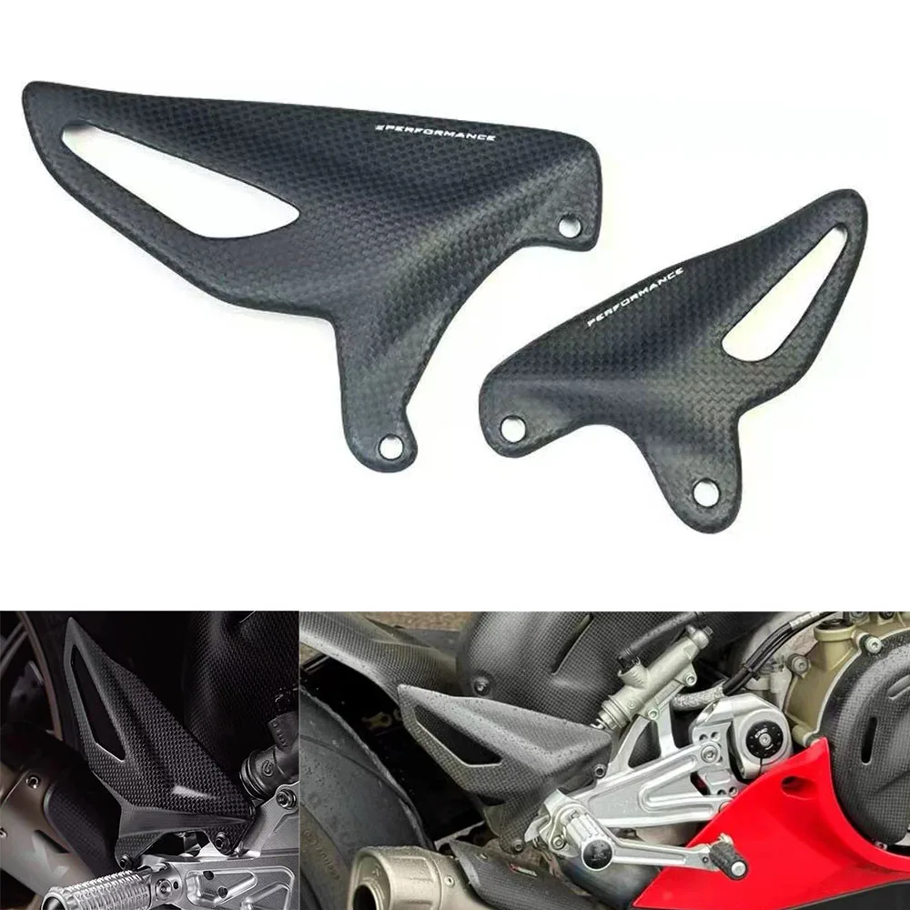 Protector de pie para motocicleta de fibra de carbono 100%, protector de dispositivo para DUCATI Panigale V4S V4R Street Fighter V4 V2 2018-2024