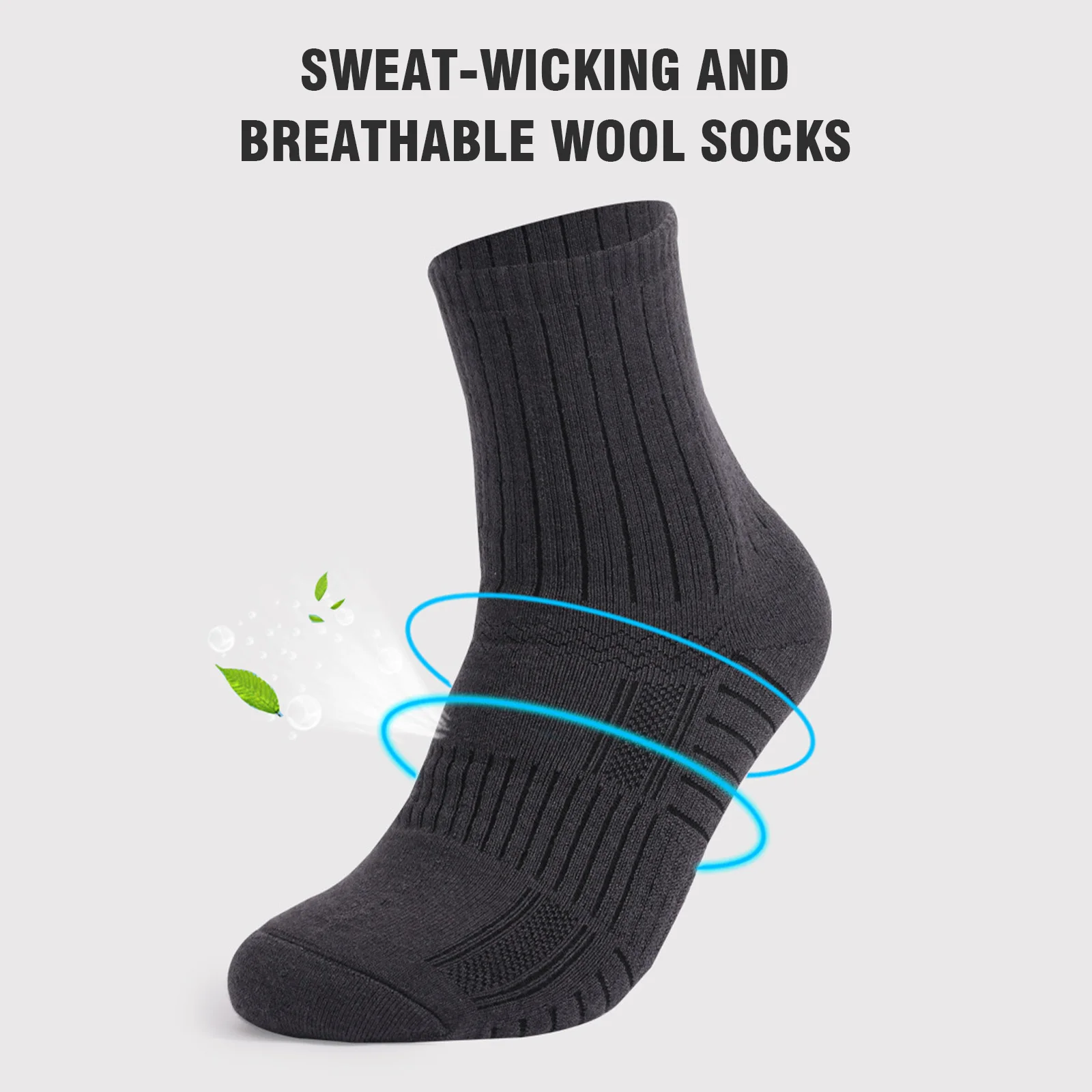 Wear-Resistant Wool Socks Thermal Wool Socks Non-Slip Wear Resistant Breathable Winter Warm Hiking Socks