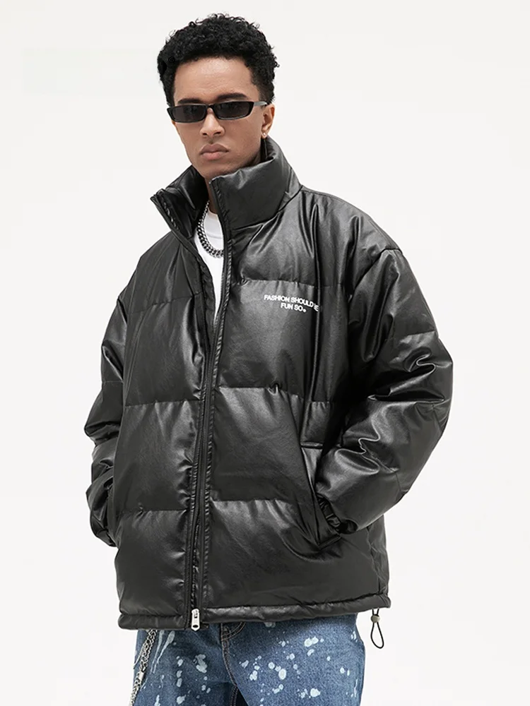 

MMOPTOP Men's Casual Stand Collar American Sle down Jaet Loose Fit Bread Coat Youth Trendy Winter Outerwear