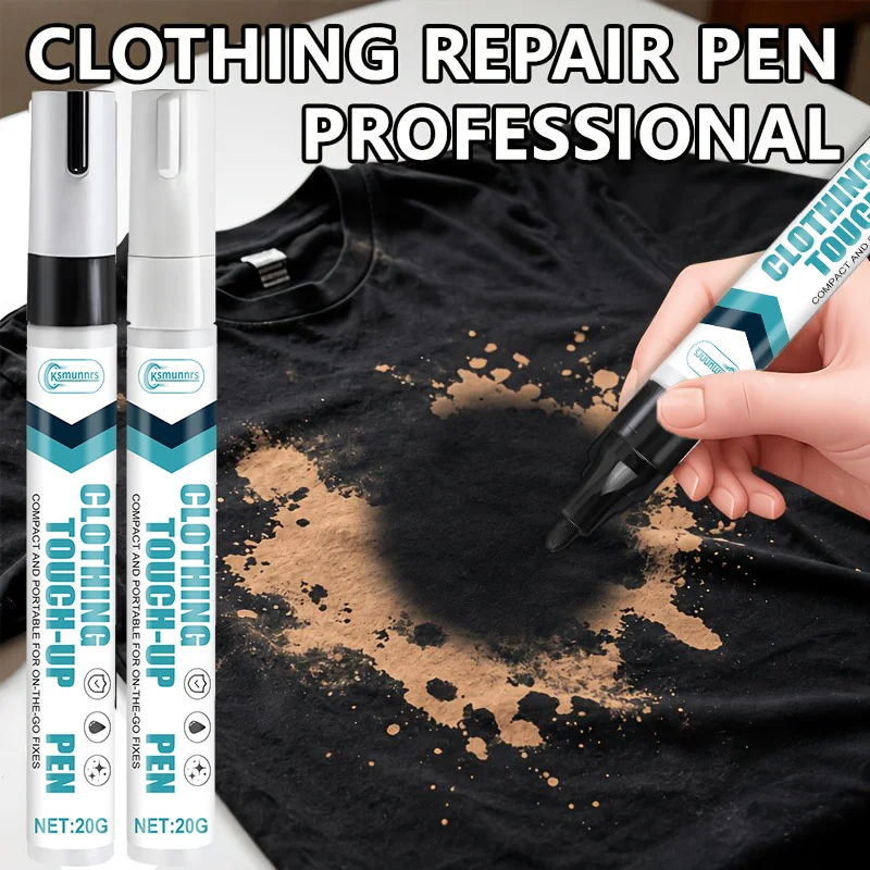 Clothing Touch-Up Pen, Fabric Color Repair Marker, Fix Faded & Bleached Garments, DIY Clothes Color Restorer
