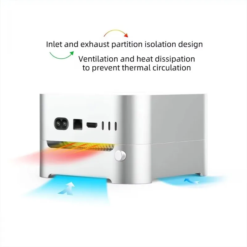 Efficientt-Stand Base For Mac Mini (2024)-Anti-Dust Design, High-Efficiency Cooling, Computer Accessories In Silver Grey& Yell