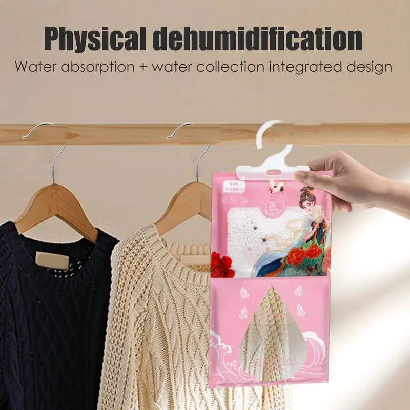 Drying Agent Hygroscopic Anti-Mold Desiccant Bags New Hanging Wardrobe Hanging Moisture Cabinet Wardrobe Dehumidifier Fragrance