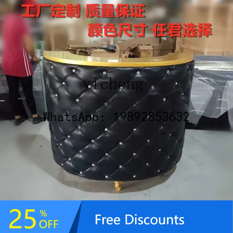 AA  light luxury checkout page clothing store front desk curved counter beauty club reception desk