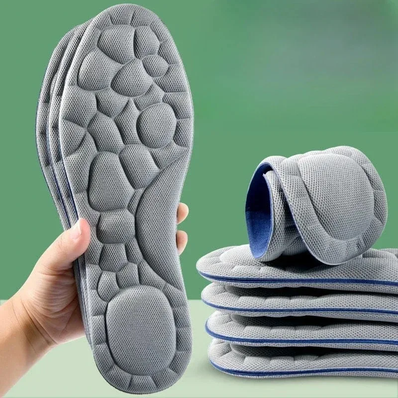 Unisex 5D นวด Insoles Super Soft กีฬารองเท้าสําหรับฟุตตะกร้ารองเท้า Arch Support Orthopedic Inserts