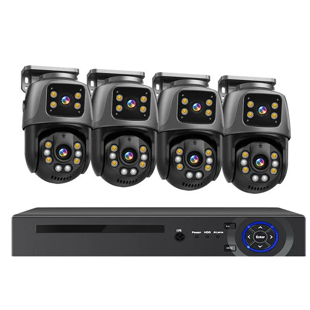 4CH 6MP POE PTZ C  C T V Camera Kit System POE IP Nvr Kit 3K Auto Tracking PTZ Surveillance POE IP Security Camera Kit System