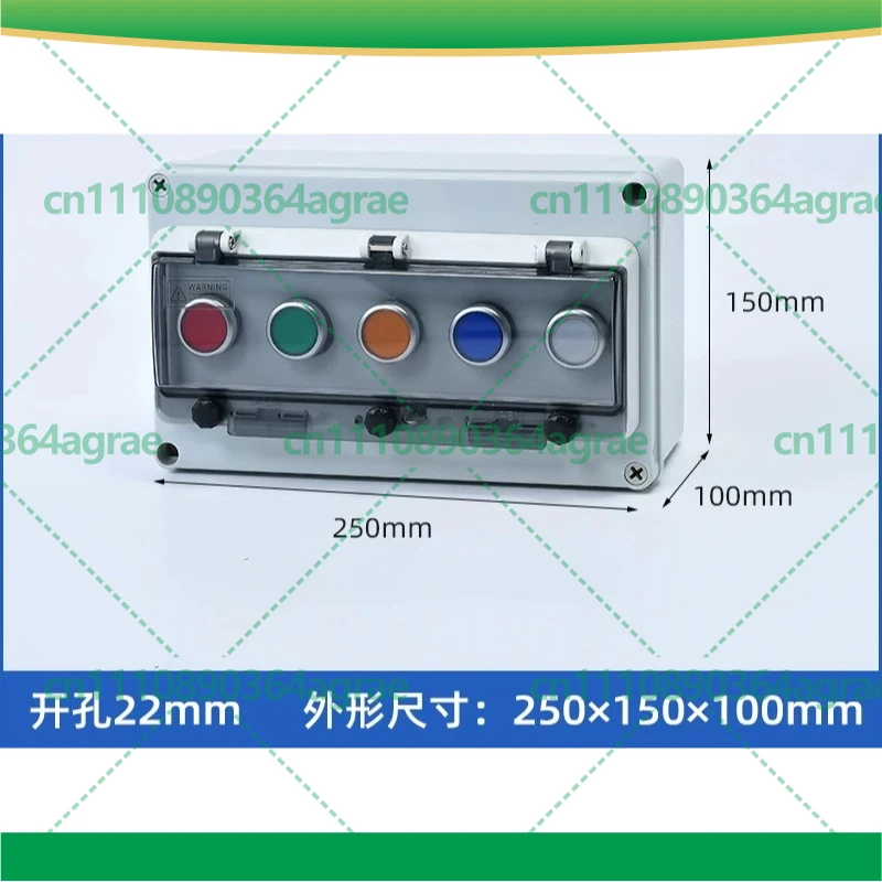 For 5 Hole Outdoor Waterproof Push Button Control Box Emergency Stop Start Stop Self Reset Junction Box Tool Parts