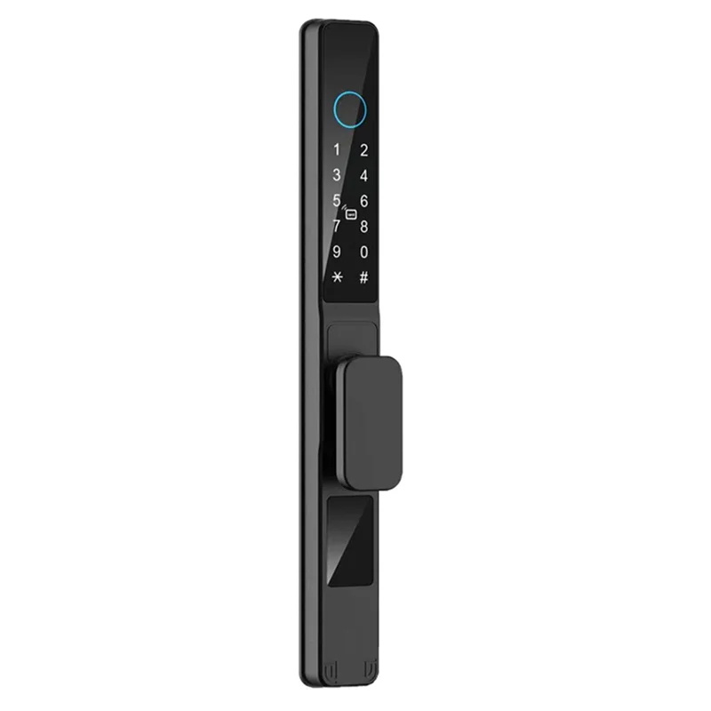 A24U Tuya Wifi App Serratura per porta in alluminio intelligente impermeabile Doppio gancio da infilare Impronta digitale Password Serratura per porta scorrevole