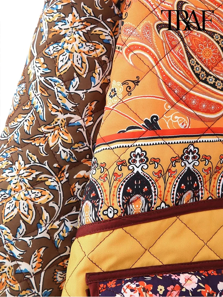 Vrouwen Mode Etnische Stijl Crash Kleur Bloemen Jas Gepersonaliseerde Applique Single Breasted Jas Trendy Warme Casual Jas Zoete Literaire Gedrukte Jas