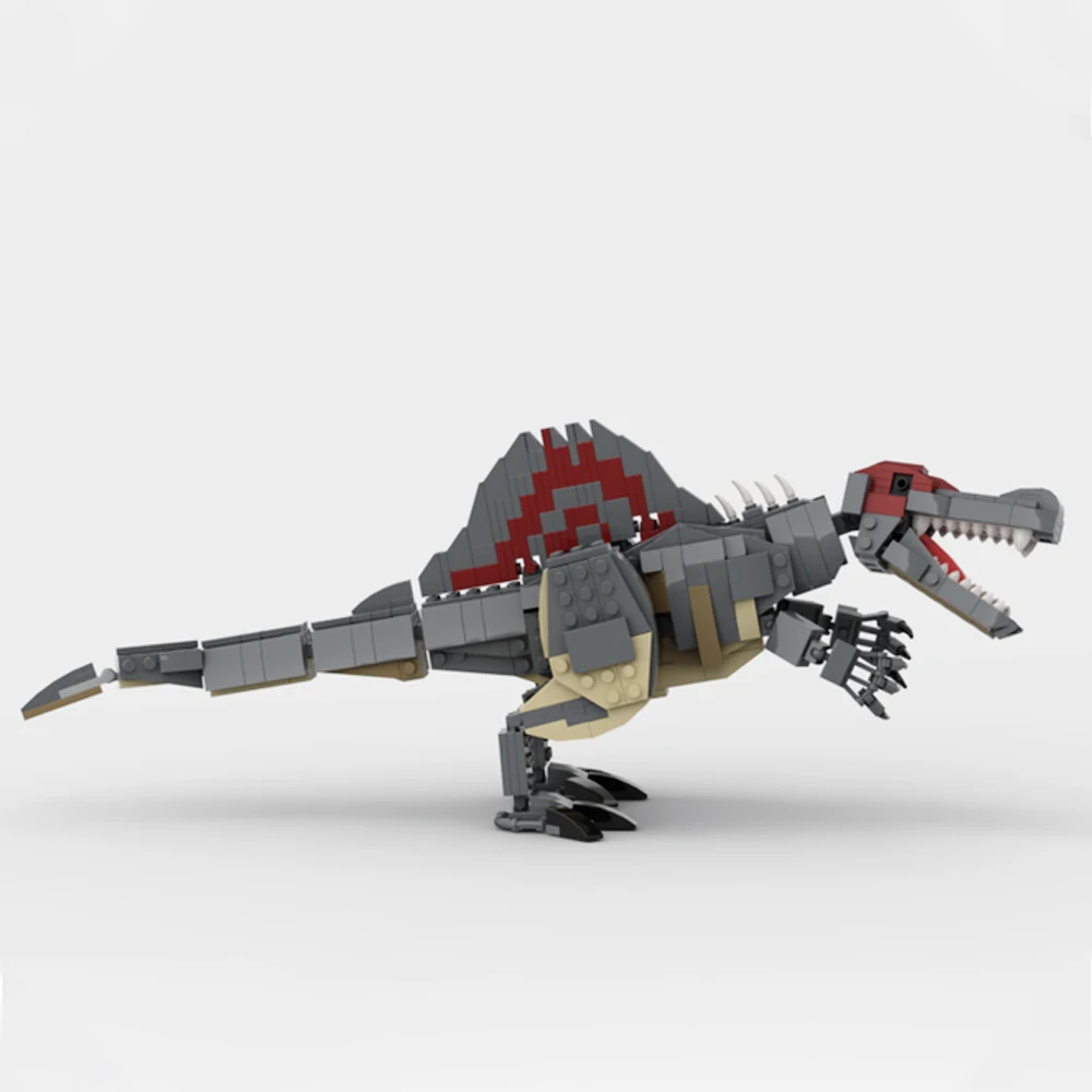 MOC Spinosaurus Building Block Model Jurassic Dinosaur Series Building Bricks 585Pcs Jurassic Spinosaurus Model Toys Kids Gifts