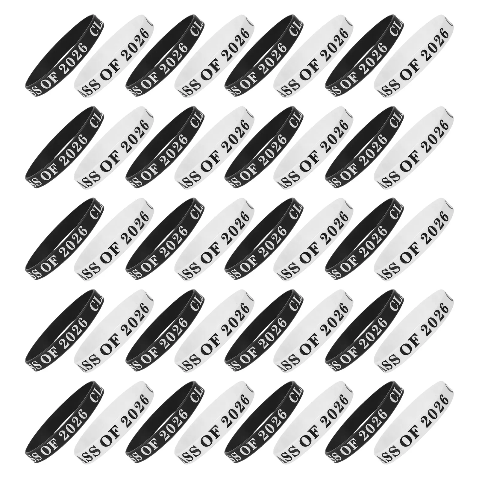50Pcs Graduation Wristbands Silicone Bracelets Class of 2026 Graduation Party Favors Students School Prom Celebration Tokens